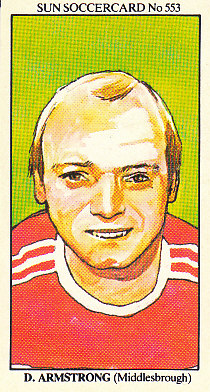 David Armstrong Middlesbrough 1978/79 the SUN Soccercards #553